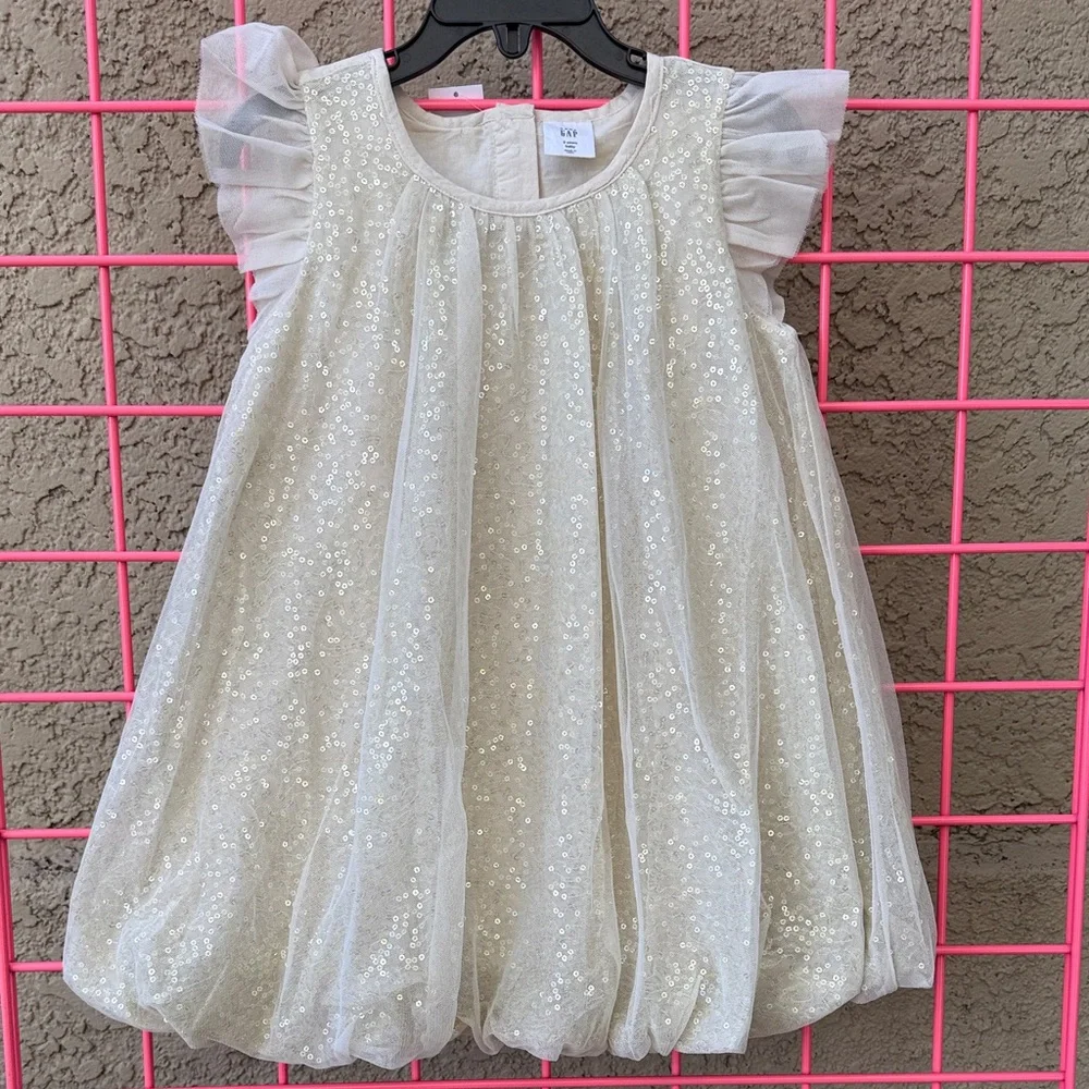 Gorgeous and Super Sparkly GAP Cream Bubble Dress